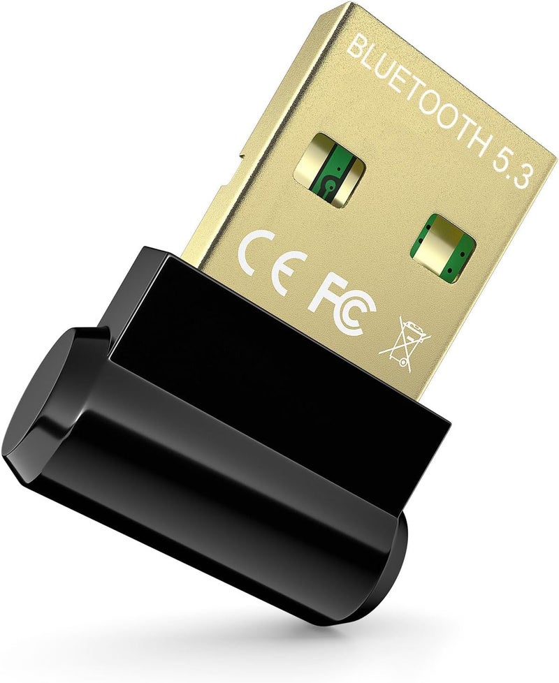 TECHKEY Bluetooth Adapter for Desktop PC, Plug & Play 5.3 USB Mini EDR Dongle Receiver & Transmitter for Laptop Computer Compatible with Headphones Keyboard Mouse Only Windows 11/10/8.1 - Image 1